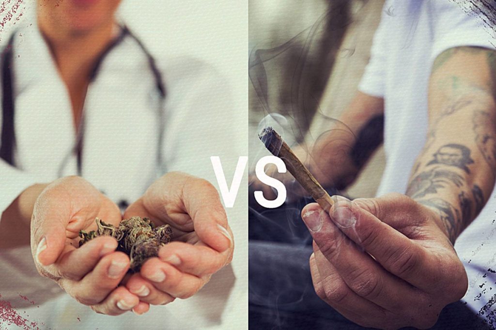 porównanie medycznej marihuany z tą do palenia rekreacyjnego